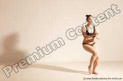 Underwear Martial art Woman White Moving poses Average long colored Dynamic poses Academic